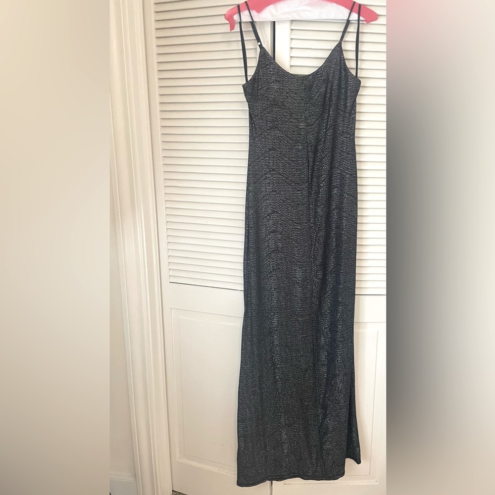 BCBG Black & Silver Shimmer Maxi , New Years dress, cocktail dress